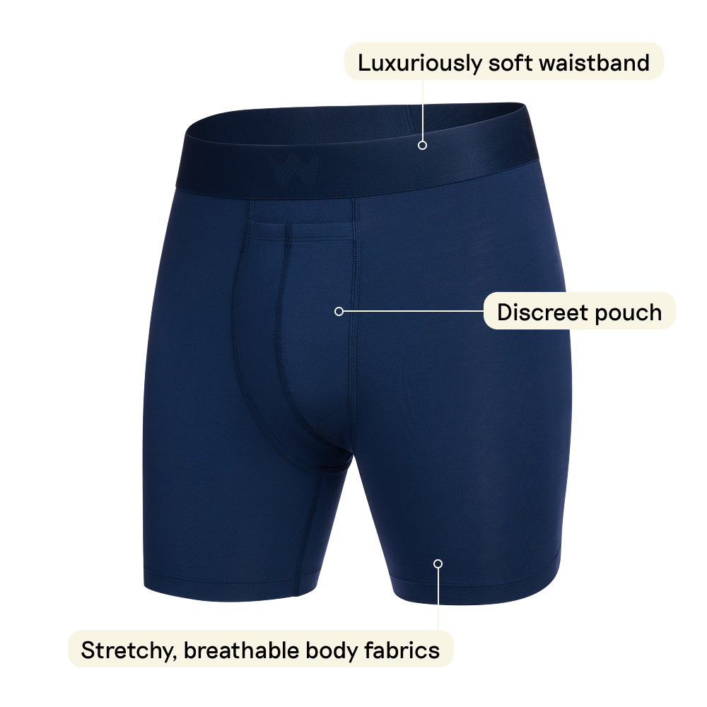 Style: Boxer Brief, Color: Navy Blue